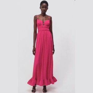 Jonathan Simkhai Maude Gown in Amaranth - deep rose/pink